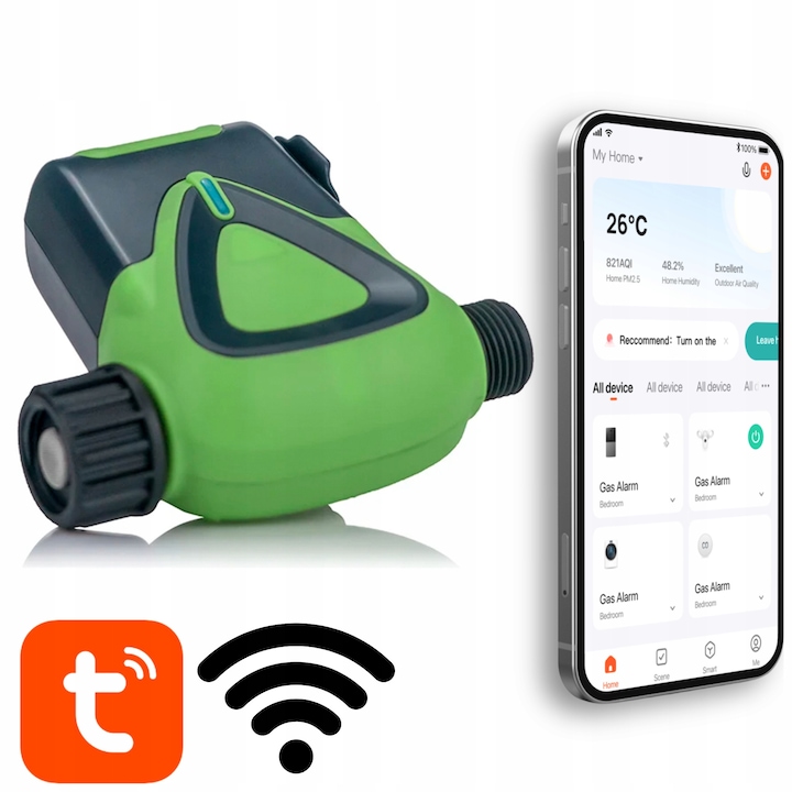 Програматор за поливане Tuya, ZigBee, IP66, захранване с батерии, мобилен контрол