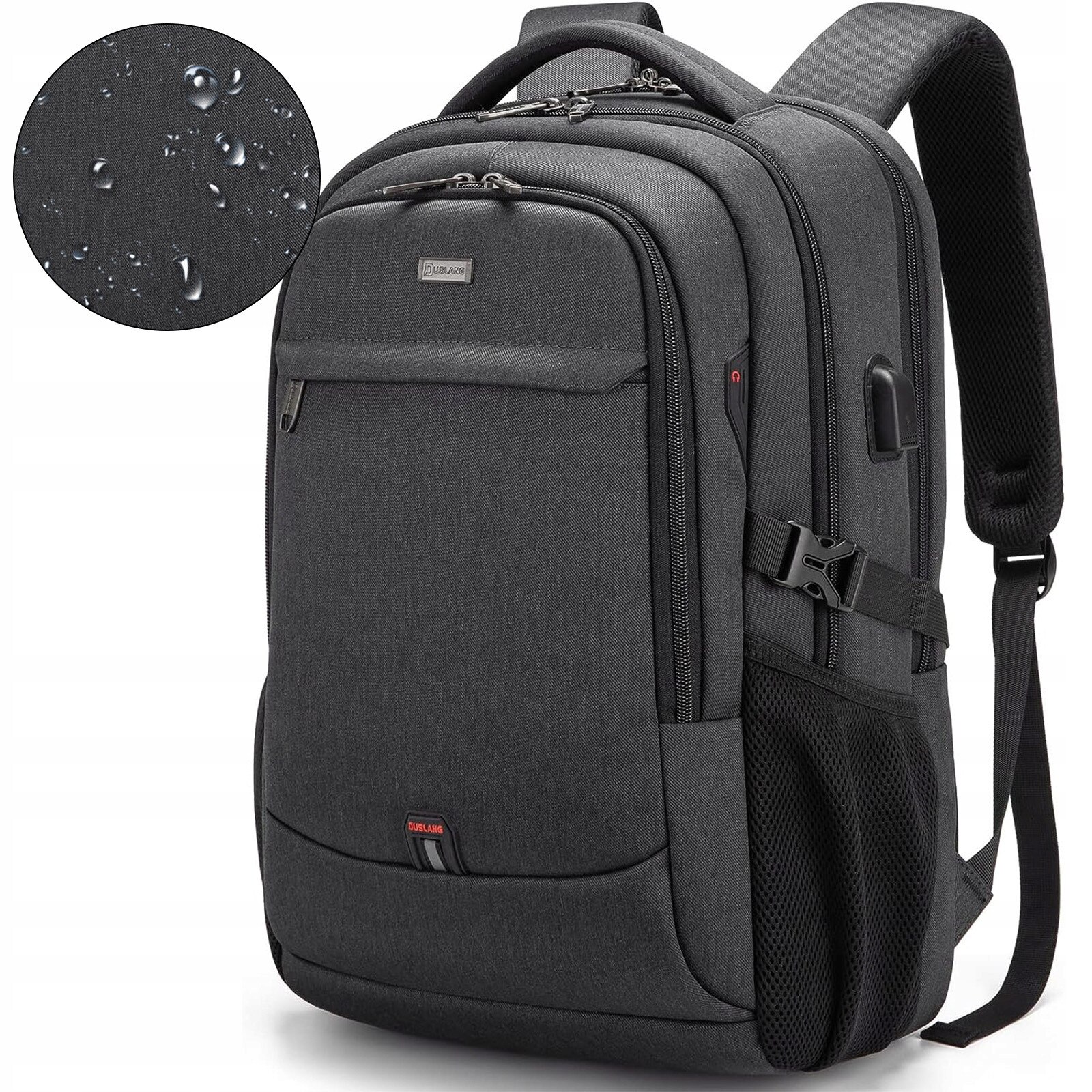 Rucsac urban pentru laptop 17,3", cu port USB, compartimente multiple, impermeabil, 33x20x47cm