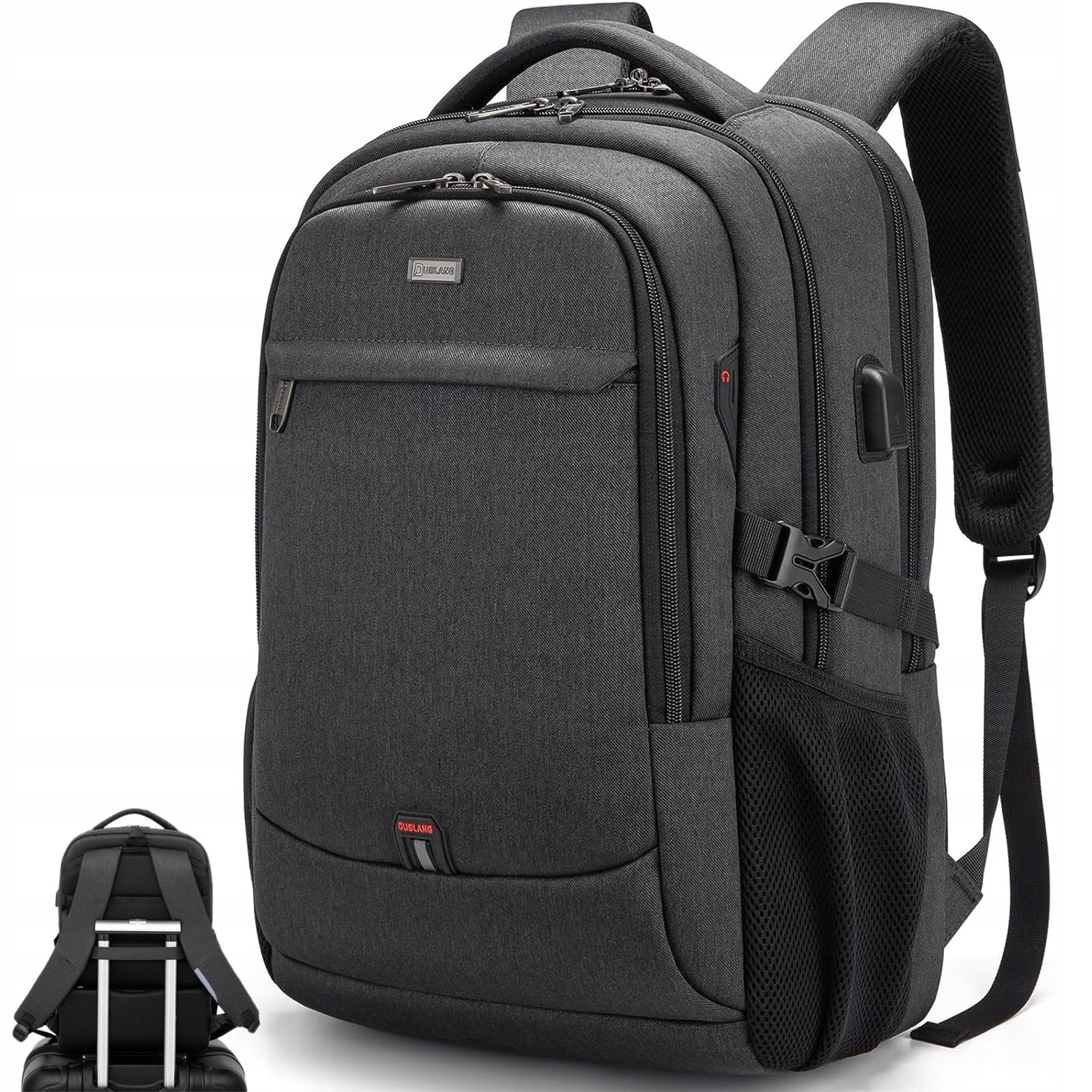 Rucsac urban pentru laptop 17,3", cu port USB, compartimente multiple, impermeabil, 33x20x47cm