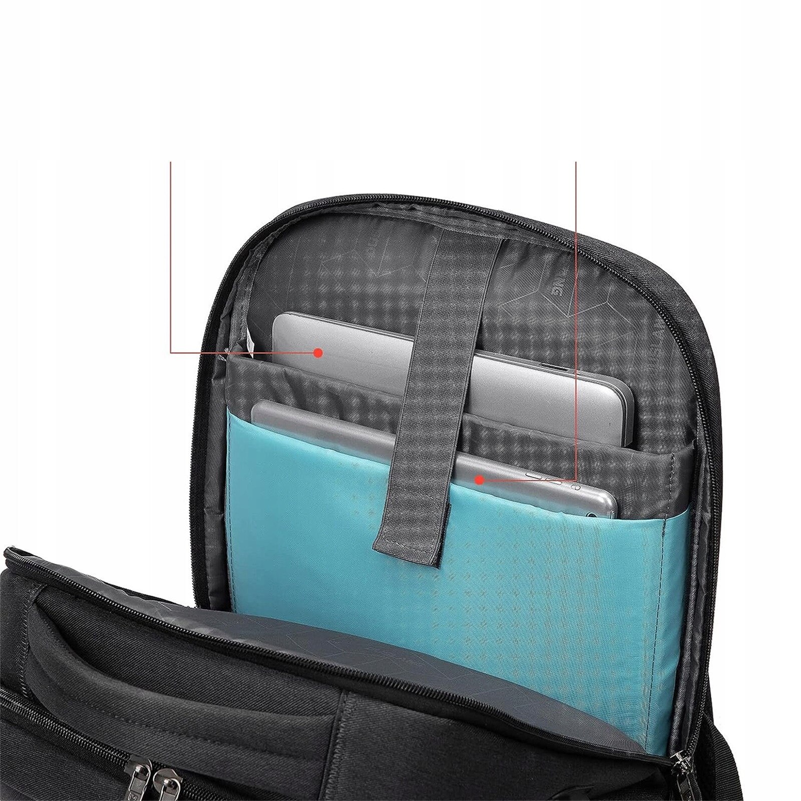 Rucsac urban pentru laptop 17,3", cu port USB, compartimente multiple, impermeabil, 33x20x47cm