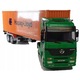 Teherautó pótkocsival, Welly, Mercedes Actros modell 1:32, zöld, méretei 48x9,5x12,5cm, eredeti csomagolásban