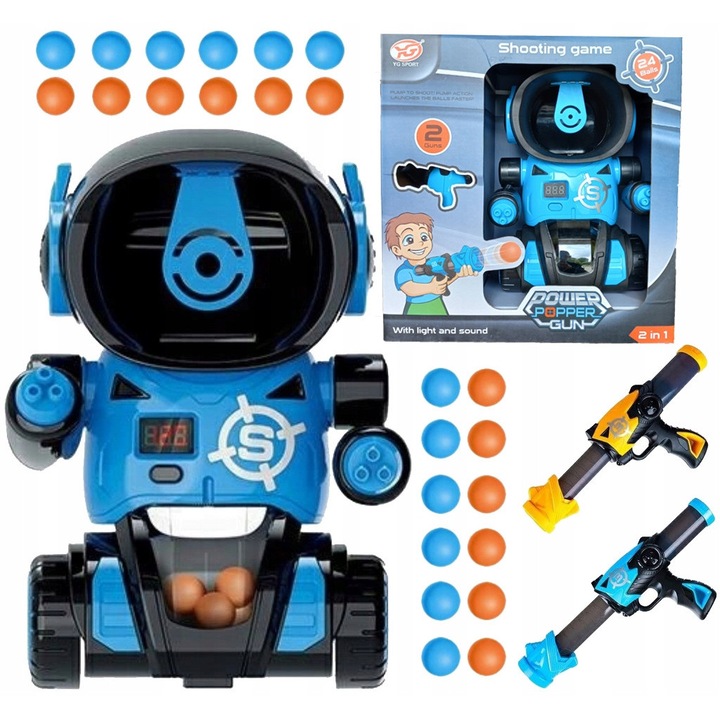 Robot interactiv MTA, set cu 2 pistolet, 24 bile EVA, 26mm, 26x19x14,5cm