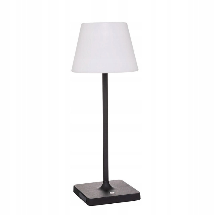 Lampa de gradina Atmosphera, metalica, neagra, 39cm, cu incarcare USB, pentru exterior