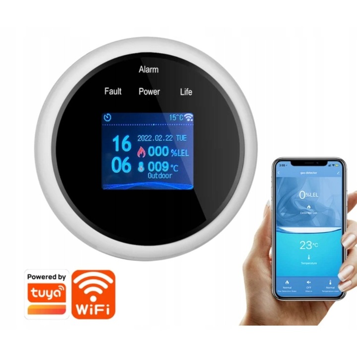 Detector gaz metan TU202, alarma sonor, WiFi
