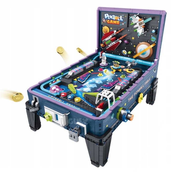Set de constructie, PAN I PANI GADZET, joc pinball GO FLIPPER, 100 piese, multicolor