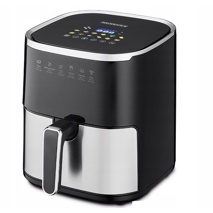 Heinrich's 5L olaj nélküli fritőz, 1450W, 6 program, 35x26,7x31cm