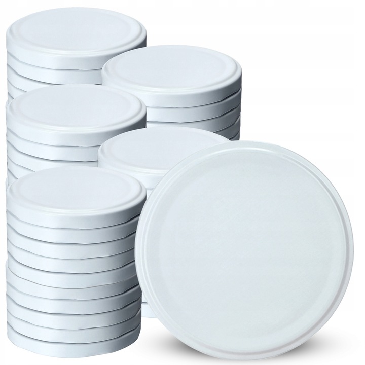 Capace metalice pentru borcane Kadax, fi 110 mm, set 50 bucati, alb, sigilare eficienta