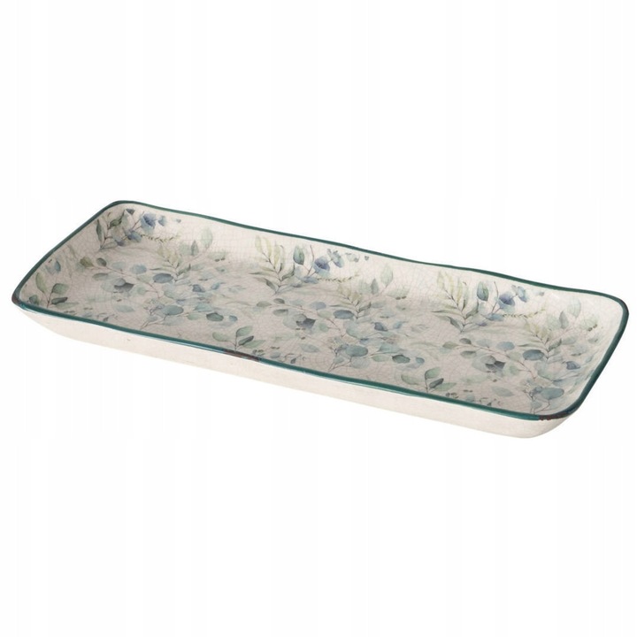 Tava servire Boltze, ceramica, 36x15cm, design cu frunze