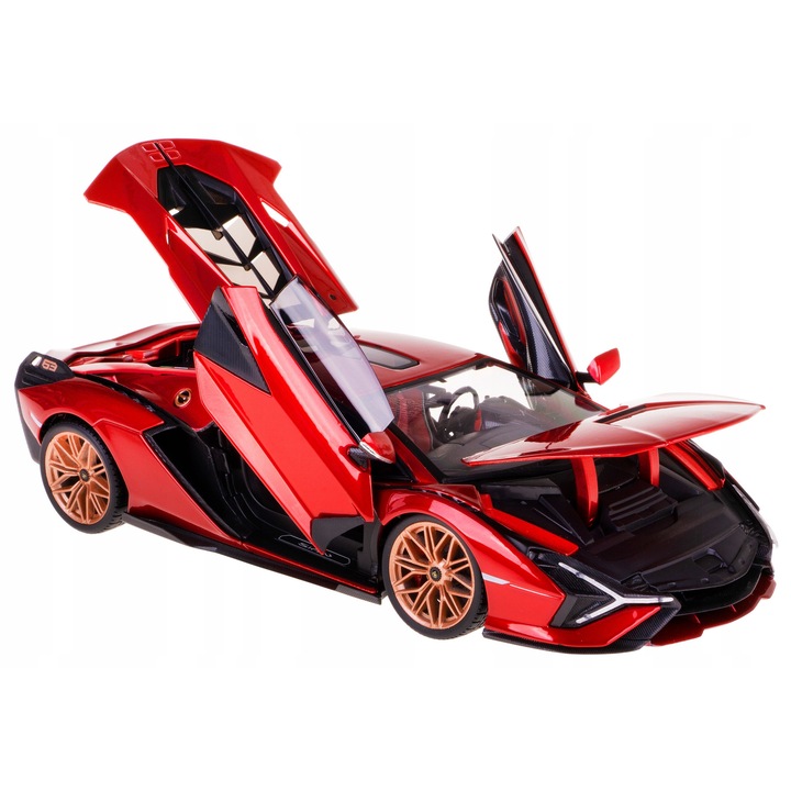 Fém autómodell Lamborghini Sian FKP 37, 1:18, piros, 26x11x6cm