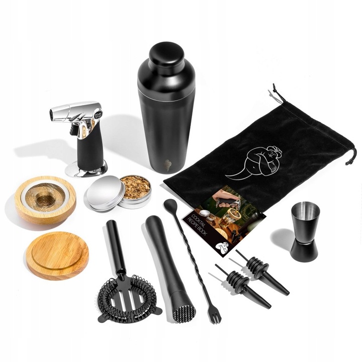 Комплект барман с шейкър, 700мл, за опушване на уиски, Gadget Master