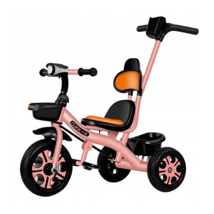 Триколесен Велосипед за Баланс 3 в 1 за Деца, Розов и Бял, 2-4 Години, с Помощни Колела