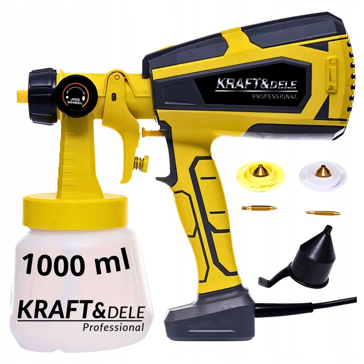 Пистолет за боядисване, KD1656, 500 W, 1000 мл, 3 дюзи, за бои и лакове