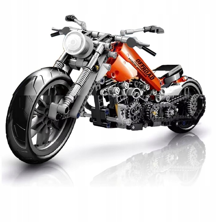 Комплект за изграждане Мотоциклет Chopper, K&M, 436 елемента, 32x20x9см, оранжев