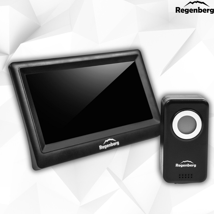 Statie meteorologica Regenberg, termometru, senzor de temperatura, afisaj colorat, 19,5x12,5x2cm, negru, set complet