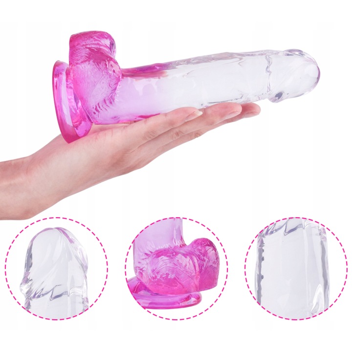 Dildó fogantyúval, GDD, 20x4cm, TPE anyag