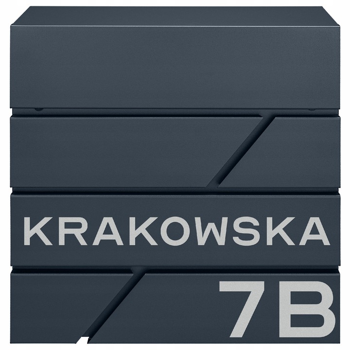 Cutie postala M-TEC Modern antracit, 37x37x10,5cm, cu suport pentru ziare, set montaj inclus