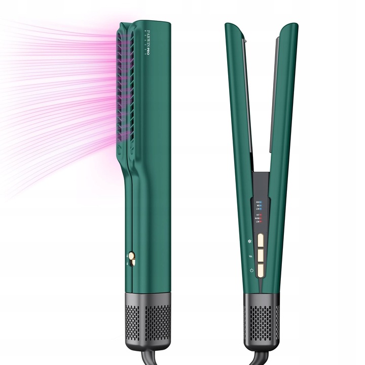 Сешоар и преса за изправяне 2 в 1 PARWIN PRO BEAUTY, технология с 200 милиона отрицателни йона, 1000W, бял