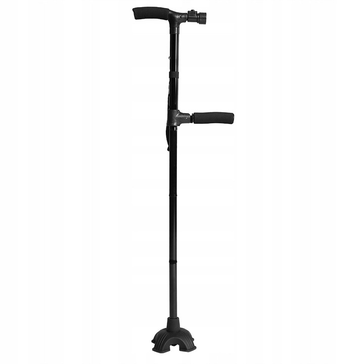 Baston pliabil cu LED, 85-95cm, neagra, 5 inaltimi reglabile, suport antiderapant