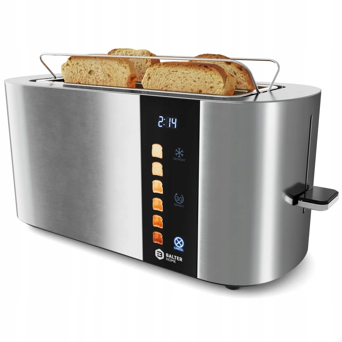 Toster Inox Toster Balter TS-34, 2 fante, 6 niveluri prajire, inox, argintiu - eMAG.ro
