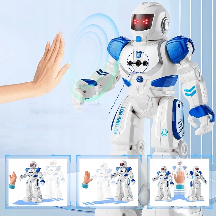 Интерактивен робот с дистанционно управление, 50 движения, пее и танцува, 6x3,2x10,4 инча