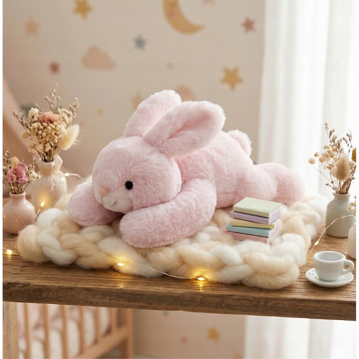 Iepure obtinut din greutate terapeutica, 2,3 kg, 55x36 cm, multicolor, set jucarii animale