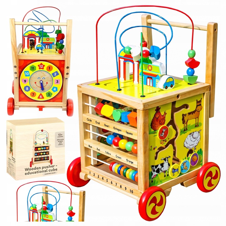 Fajáróka 6 az 1-ben, AAA, Interaktív játékok, Natúr, 33x34x45,5-48cm