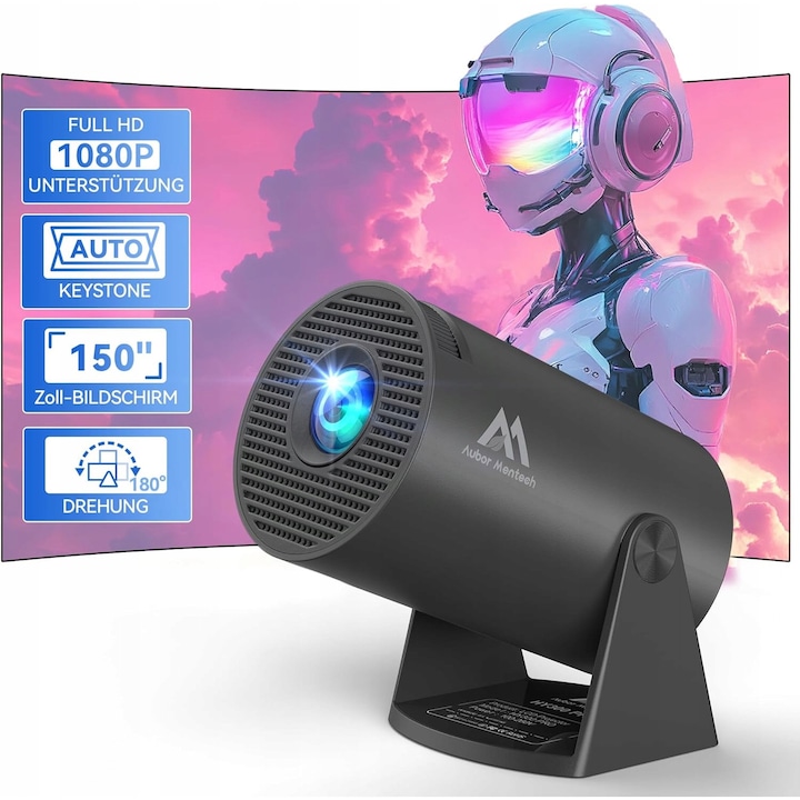 Videoproiector Mini, 1080P, 4K, Android 11, WiFi 6, 0,9 kg