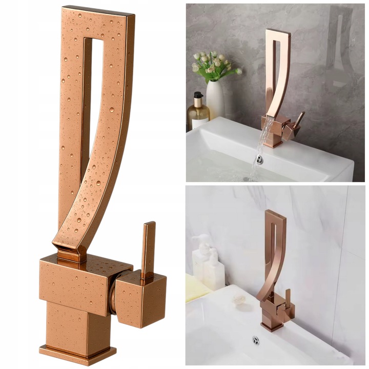 Baterie sanitara umywalkowa Zloty, model nablatowy, finisaj periat, aurie