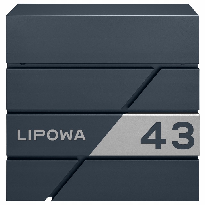 Cutie postala personalizata M-TEC Modern, antracit, 37x37x10,5cm, cu suport pentru ziare, 2 chei