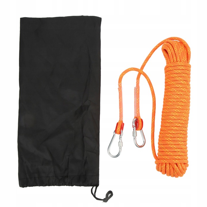 Lina de escalada statica 20m, 8mm, poliester, cu maneci de protectie, set cu geanta de depozitare