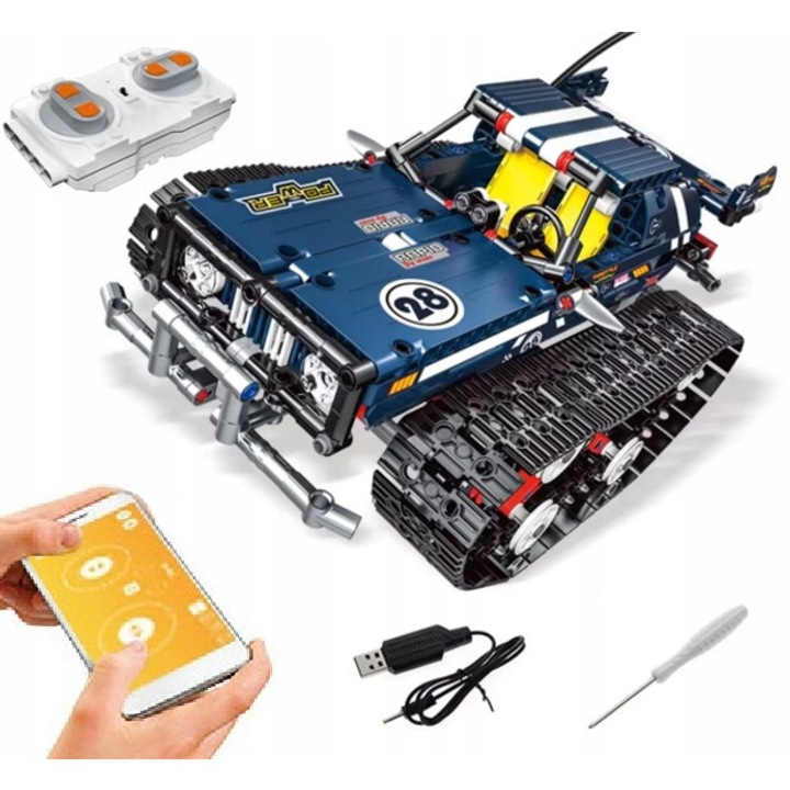 Set de constructie Mould King 13025, vehicul teren cu 626 elemente, control de la distanta, 26x22x16,5cm