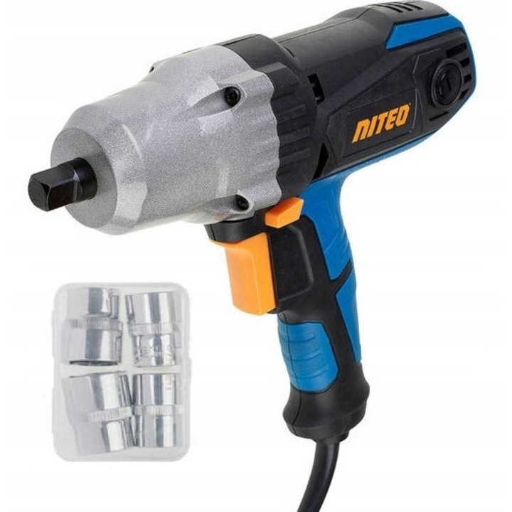 Cheie de impact NITEO 450W, 330NM, 4 chei tubulare, albastru/negru, 26x6,5x21,5cm