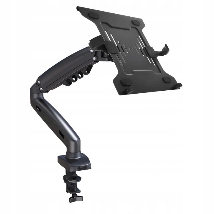 Suport rotativ pentru laptop Ergosolid, model F80, capacitate 2-9 kg, VESA 75x75mm, 10-15,6", culoare neagra, set complet.