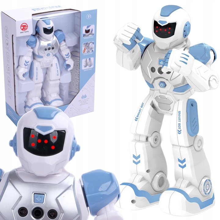 Robot de jucarie ToysPlanet, programabil, controlat prin gesturi, USB, cu telecomanda