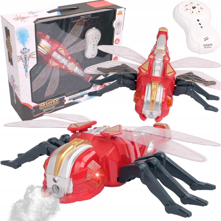 Robot de jucarie cu telecomanda, ToysPlanet, cu LED, rosu/negru