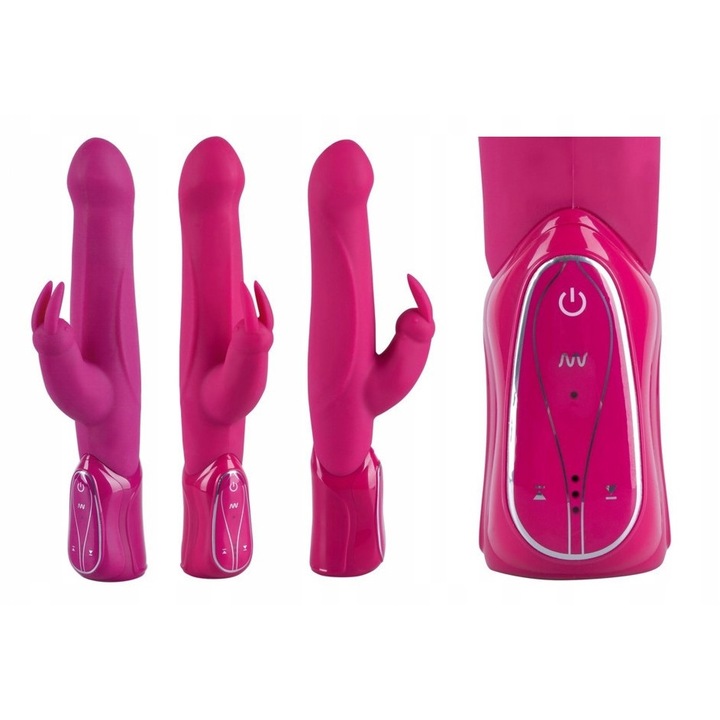 Vibrátor stimulátorral, You2Toys, Hammer, 7 rezgési mód, rózsaszín, 30,5x4,5cm