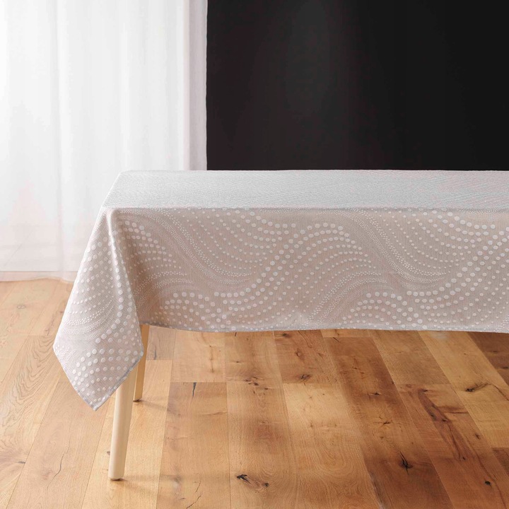 Téglalap alakú asztalterítő, Douceur d'interieur, 140x240cm, bézs, poliészter