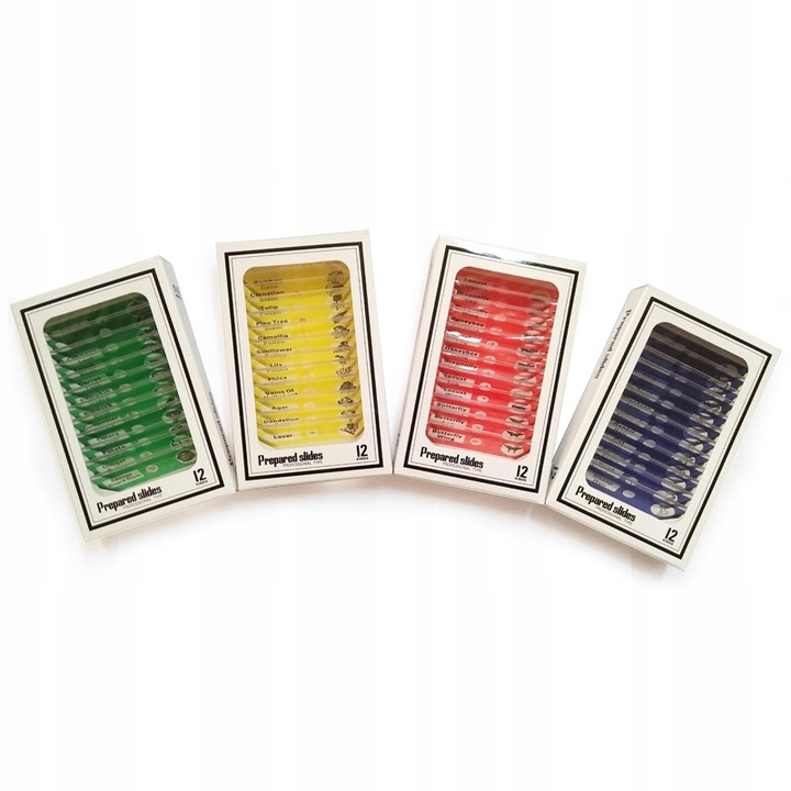 Set educativ preparate pentru microscop, 48 bucati, flori, animale, plante, insecte, multicolor