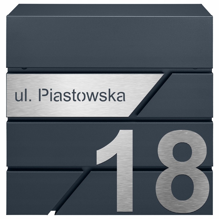 Cutie postala M-TEC MODERN antracit, cu spatiu pentru ziare, dimensiuni 37x37x10,5cm, set complet de montaj