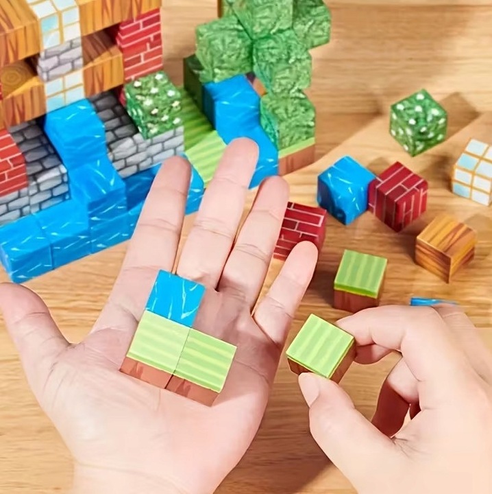 Конструктор Martius, 154 елемента, магнитни кубчета, многоцветен, 2x2cm