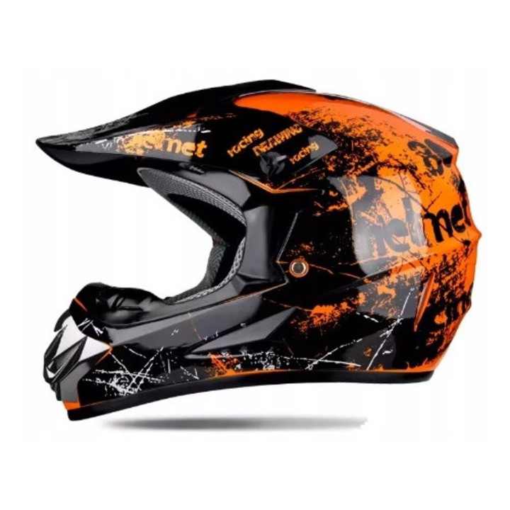 Casca moto M, multicolor, pentru motocross si ATV, material ABS, greutate 1200g