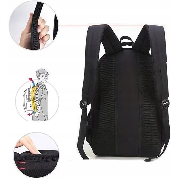 Rucsac laptop 15,6'', K&M, ergonomic, waterproof, 50x35x19cm, cu port USB si jack