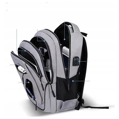 Rucsac laptop 15,6'', K&M, ergonomic, waterproof, 50x35x19cm, cu port USB si jack
