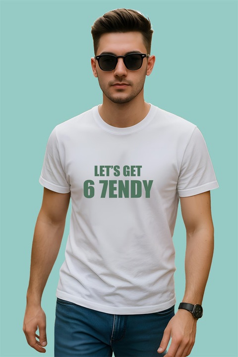 Tricou Barbat SIX SEVEN 67 Hai Sa Fim La Moda, Alb