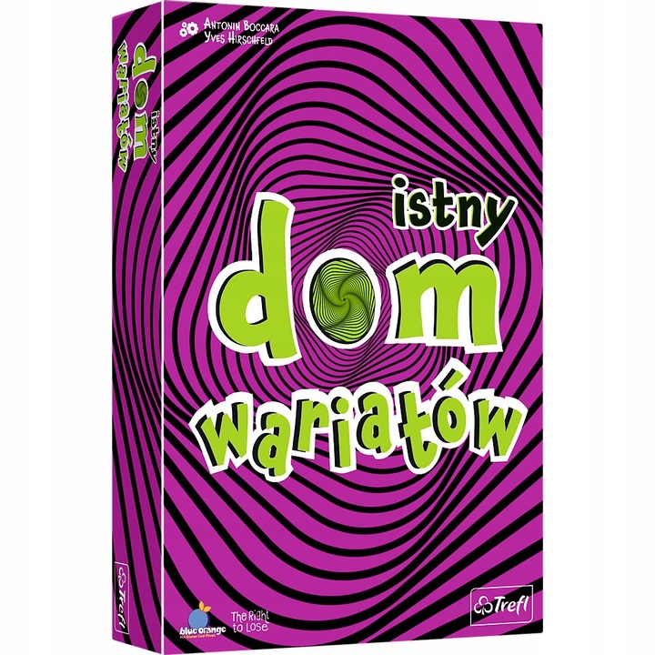 Joc de societate Istny dom wariatow, Trefl, 57 carti cu imagini, 64 carti de nebunie, 8 carti de recunoastere, 8 carti de canapea, 2022