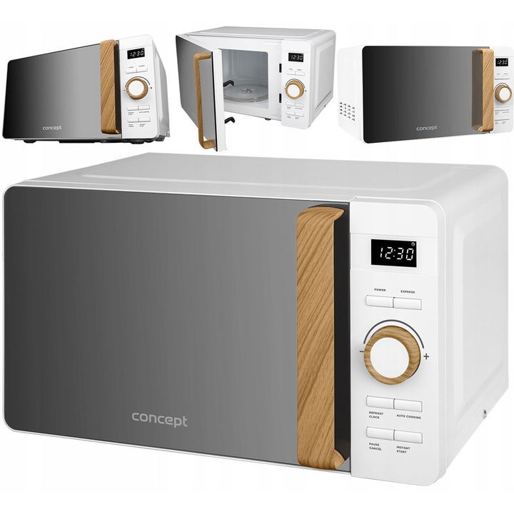 Микровълнова фурна Concept MT4420wh, 20л, 800W, бяла, скандинавски дизайн
