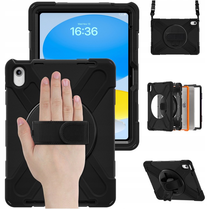 Ütésálló tok Apple iPad 10.9 2022/11 A16 2025-höz, fogantyúval