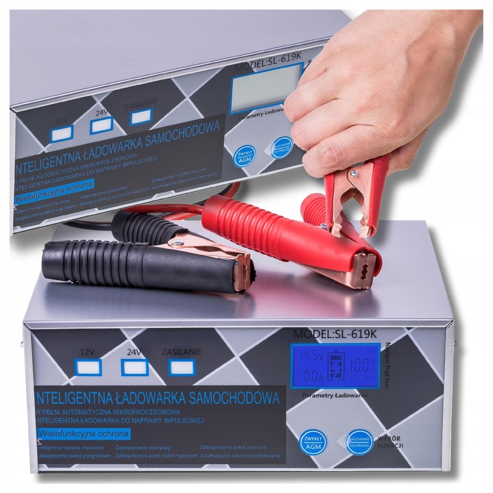 Redresor auto ZLARO SL-619K 12V/24V 20A, 8 trepte, 25x10x19cm