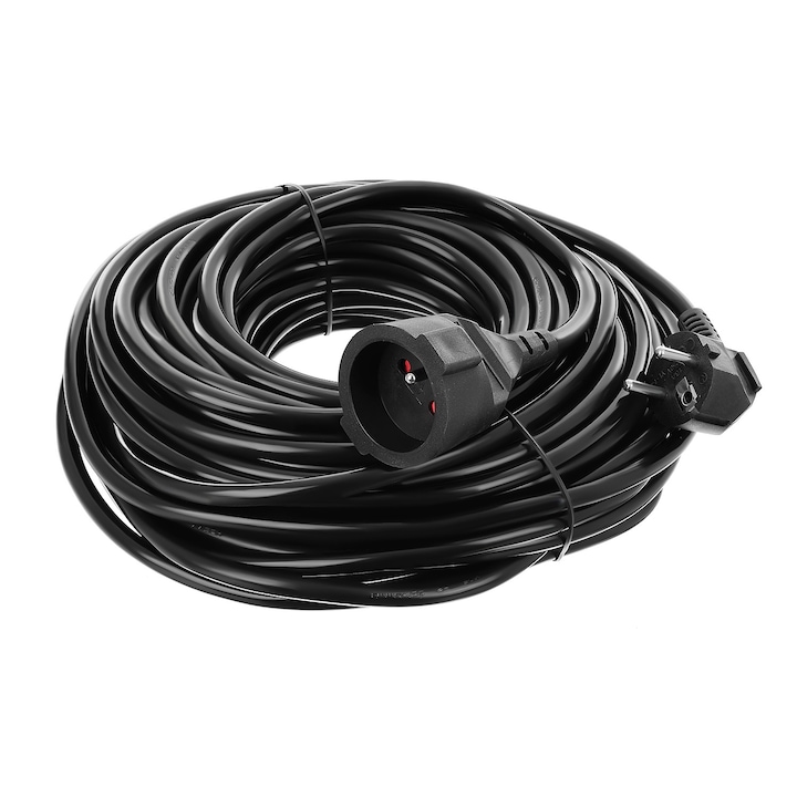 Hosszabbító kábel 30m, 3x2,5mm, fekete, kerti és építőipari célra