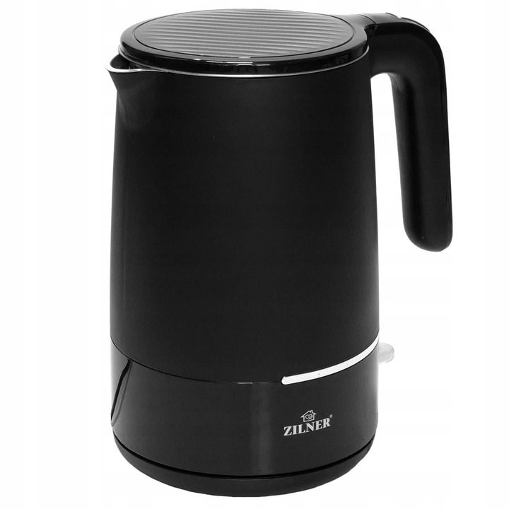 Fierbator electric fara fir Zilner 1.5L 2200W, inox si plastic, negru